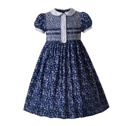 Dresses Pettigirl 2022 Autumn Fancy Christmas Old Girls Smocked Dresses Children Clothes for Kids Size 3 4 5 6 8 10 12 Years