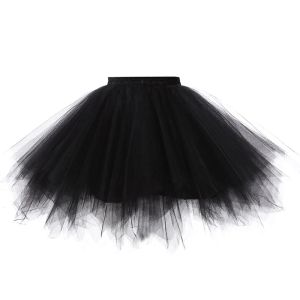 Robes Princesse Midi Fée Tulle Jupe Plissée Danse Tutu Jupes Femmes Lolita Jupon Jupe Tulle Femme Fête Jupes Gonflées Adulte