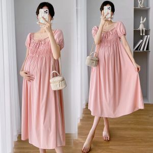 Jurken R86993# Zwangerschapsjurken Een lijn Koreaanse Koreaanse losse jurk met korte mouwen vrouwen zomer slanke zwangere jurk