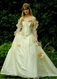 Jurken Rococo geïnspireerde sprookjesprinses Corset trouwjurk van de schouder Vintage Victoriaanse A -lijn bruidsjurken Gold Lace Floral Appliq
