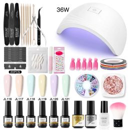 Robes Rosalind Gel Polish Set Professional Semi Permanent Gel Varnis Set a Base Top Coat Nails Art for Nail Gel Kit avec lampe