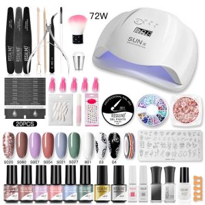 Robes Rosalind Gel Gel Polish Set Manucure Tools Kit Nail Art Manucure Forme de manucure Outils nécessitant une lampe UV et une couche de base