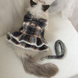 Jurken Kleine hond Jurk Harnas Vest Zomer Hondenkleding Puppy Kat Huisdierenkleding Yorkie Pommeren Poedel Bichon Schnauzer Hondenriem Lood