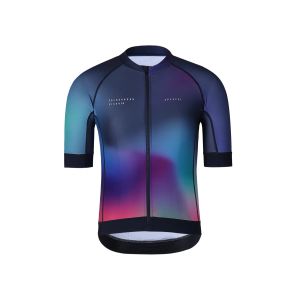 Robes Spexcel 2022 Aero Race Fit Colourburn Vision 2.0 Maillot de cyclisme à manches courtes tissu léger pour l'homme et les femmes violettes