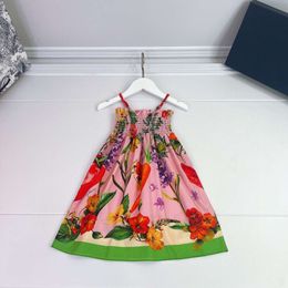Robes printemps / été imprimé pastoral Vegetable Girl's Sling Robe Holiday Style