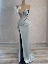 Jurken strapless avondbal jurk sexy perspectief 3D geprinte zeemeermin hoge gesplitste staartjurk op maat gemaakt