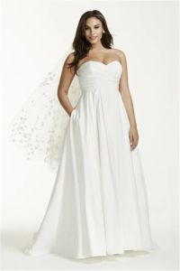 Robes sans bretelles corsées ruine Empire taille plus robe de mariée de taille 9wg3707 en taffetas en soie belle robe nuptiale simple