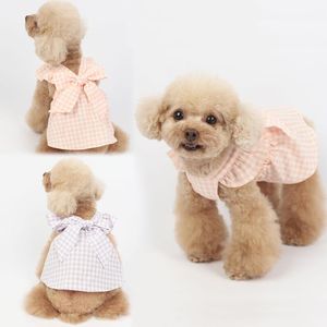 Jurken Zomer Hondenjurk Kat Puppy Kleine hond Rok Schattig Strik Huisdieren Jurken Doggie Chihuahua Pommeren Shih Tzu Kleding Kleding XXS