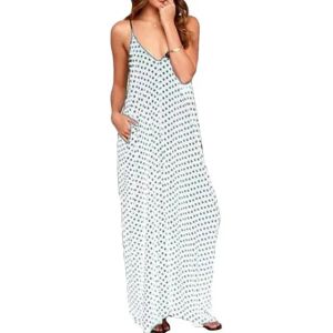 Vestidos envío gratis vestidos de verano de moda fashion hojas de lunares casuales sueltos long maxi vestidos de playa sexy maneveless vestidos sin respaldo más