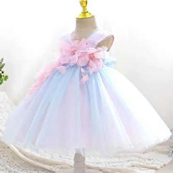 Robes de fille d'été robe fleur fée 1ère fête d'anniversaire robe de fille fleurie g220429