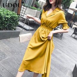 Robes d'été Nouveau style coréen couleur solide robe de mode élégante Femme Femme esthétique Kawaii Sweat Vestidos de Fiesta Chic Sexy Robe Femme