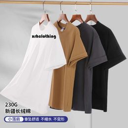 Robes d'été Nouveau court 230g Xinjiang T-shirt en coton de l'agrafeuse Long Couleur solide COST CONCUTHER MOLUVE SUPPORT VOLULATION SUPPORT