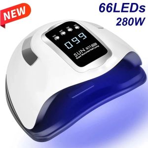 Jurken Sun X11 Max UV LED Nail Lamp voor snel drogende gel nagellakdroger 66leds Home Gebruik ijslampje met auto -sensor voor manicure salon