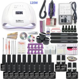 Jurken Super Manicure Set voor nagelkit met LED -nagellamp 20000 tpm nageloefen