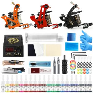 Jurken Tattoo Kits Tattoo Machine Gun Zwarte Inkt Set Voeding Handvatten Body Art Tools Set Tattoo Permanente Make-up Tattoo Set voor Tattoo