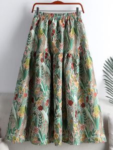 Tigena – jupe longue mi-longue brodée florale pour femmes, mode automne Vintage, ligne A, taille haute, Tutu, Faldas esthétique, 2022