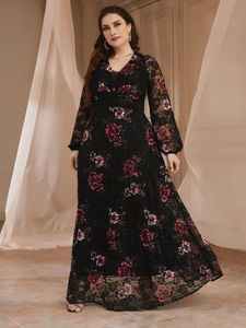 Robes TOLEEN 2022 printemps grande taille grand Maxi turc Chic élégant femmes robes à manches longues florale fête soirée Festival vêtements