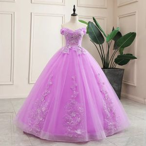 Jurken Vestidos Purple Quinceanera -jurk 100%ECHTE FOTO PARTIJ JURK Classic Ball Gown Robe de bal prom jurk plus maat