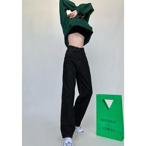 Jurken Vintage Hoge Taille Vrouwen Zwarte Jeans Koreaanse Mode Streetwear Wijde Pijpen Jean Vrouwelijke Denim Broek Rechte Baggy Mom Denim Broek