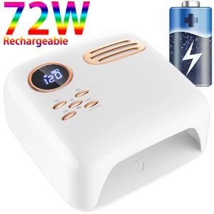 Jurken Wireless UV LED NAIL LAMP 72W snelle nageldroger UV Curing Lamp Draadloos oplaadbare nageldroglamp voor alle gel nagellak Alar