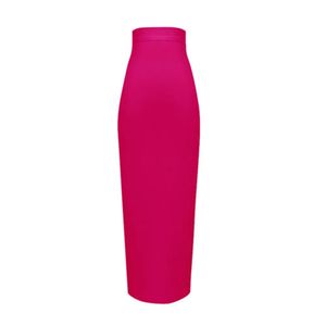 Jurken Dames Snoep Kleur Sexy Neon Groen Roze Oranje Geel Roze Knielengte Midi Bandage Rok 2021 Designer Kokerrok Faldas 78cm