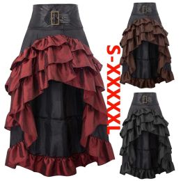 Jurken Dames Middeleeuwse Cosplay Piraat Rokken Ruches Hoge Taille Korset Jurken Victoriaanse Vintage Burlesque Swing Saloon Gril Kostuum 5xl