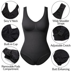 Jurken Vrouwen Shapewear Body Taille Trainer Vest Full Body Shaper Tummy Controle Body Afslanken Ondergoed Sexy V-hals Tank Tops