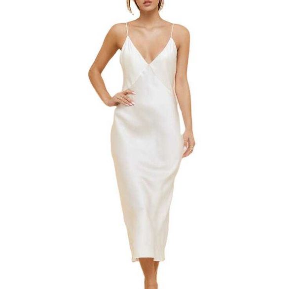 Vestidos Mujer Verano Seda Real Noche Satén Noche Chica Casual Vestido Slip Tallas Grandes