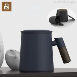 Jurken Youpin nrmei keramische mug theekop met infuser huishouden dubbele muur mug mannen en vrouwen kantoor met handvat thee -zeef deksel 400 ml