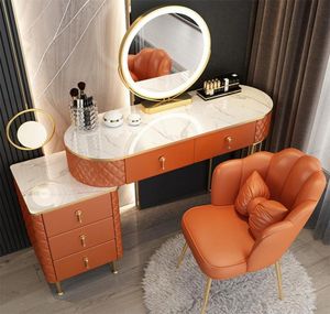 Table de coiffure chambre à coucher maquillage armoire de rangement de rangement de meubles pour la maison pour chambre vantiy avec tabouret de table miroir concepteur LU2314338