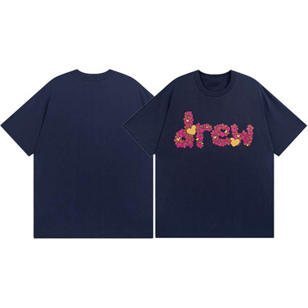 Drew Brand Designer THISH THOCH Summer Drawdwew Camiseta Smiley Face Impresión Gráfica Loose Casual Camiseta Camiseta Tendencia de la camiseta Smiling Smiling Harajuku Tees 9982