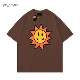 Drew Mannen Designer T-shirt Smiley Zon Speelkaarten Tee Womens Grafische Afdrukken Tshirt Zomer Trend Mouw Casual Shirts Top High Street Drews Shirt House 7157