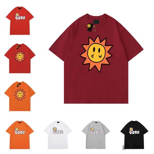 Drew T-shirt Men Designer T-shirt Smiley Sun Playing Cards Tee Womens Graphic Printing Tshirt Summer Trend Short Shirts Casual Shirts Top Wholesale