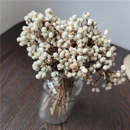 Fleurs séchées 10 ~ 20CM décoratifs vrais mini fruits naturels petit bouquet de fleurs fruits blancs pour la décoration intérieure mariage organiser les décorations