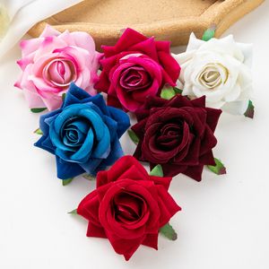 Fleurs séchées 100 PC 6 CM Artificielle pour Scrapbook De Noël Décor À La Maison De Mariage Jardin Rose Arc Faux Soie Flanelle En Gros Boîte De Bonbons 230725