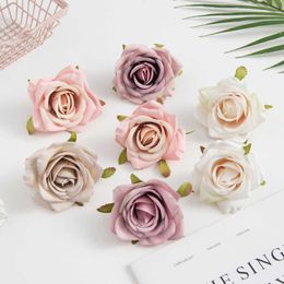 Fleurs séchées 100 pièces artificielles pas cher couronnes de noël fête de mariage décoration de la maison bricolage cadeaux boîte fausse soie Roses tête