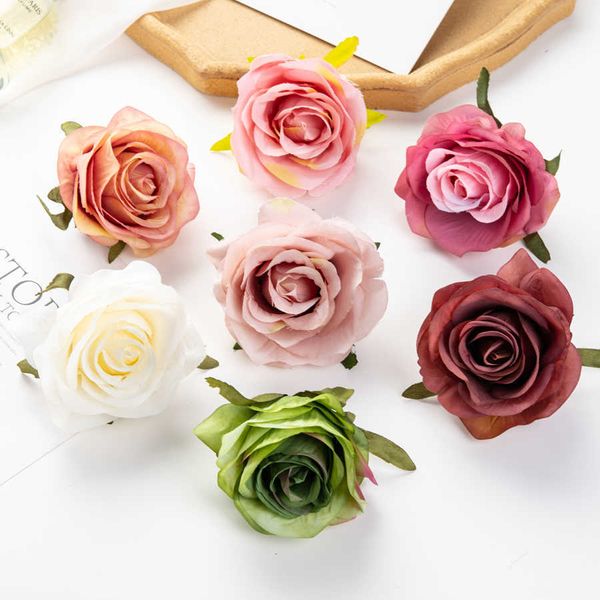 Fleurs séchées 100 pièces, roses artificielles de jardin de mariage, accessoires de décoration de maison, couronne de fête de noël, vente en gros