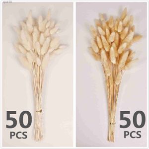 Fleurs séchées 100PCS Bunny Tails Fleurs séchées Boho Table Décor Sec Pampa Herbe Bouquet pour Mariage Maison Rustique Fête Baby Shower Décorations R230720