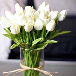 Gedroogde bloemen 10 STKS Tulp Kunstbloem Real Touch Boeket PE Fake voor Bruiloft Decoratie Huis Tuin Decor 231130