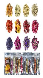 Fleurs séchées 12 Pack Kit de fleurs séchées naturelles pour la résine Savon de bijoux de fabrication de bombes de bain comprend Rosebud Lavend1285807