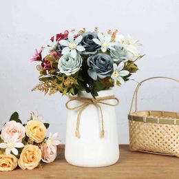 Fleurs séchées 27cm thé artificiel Rose maison mariage saint valentin décoration à la main boutique créative faux