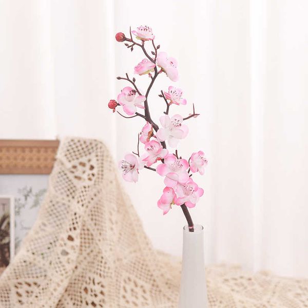 Fleurs séchées 2 pièces artificielle longue branche fleur de prunier salon mur maison table décor rose cerise soie fausse fleur hiver Sakura