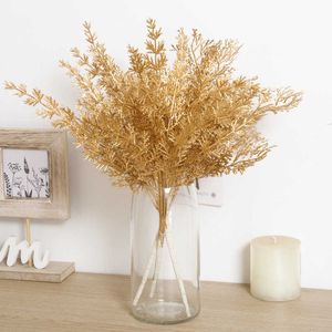 Gedroogde bloemen 30 cm herfst gouden plastic kunstplanten voor bruiloft thuis woonkamer kerst foto rekwisieten feest doe-het-zelf decoratie nep