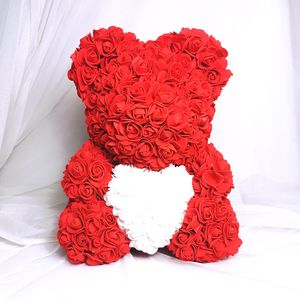 Gedroogde bloemen 4025cm Rose Bear Artificial Flowers Vriendin Jubileum Kerst Valentijnsdag Gift Verjaardagscadeau voor bruiloftsfeest 230204