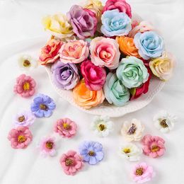 Flores secas, 80 unidades, cabeza Artificial, ciruela rosa falsa para decoración del hogar, decoración de boda, accesorios de corona para el pelo de novia DIY
