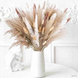 Fleurs séchées 85pcs Bouquet d'herbe séchée naturelle Fleur de roseau décorative pour mariage Décoration de la maison Arrangements de décoration R230725