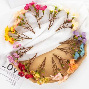 Gedroogde Bloemen Kunstmatige 100 Stuks Handwerken Diy Bonbondoos Kerst Decor voor Thuis Bruidsboeket Accessoires Zijde Hortensia Groothandel