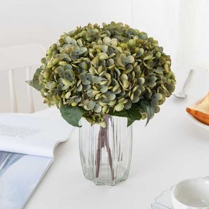 Fleurs séchées artificielles pour décoration de maison, Bouquet d'hortensia en soie, Arrangement de mariage, fausses plantes, Scrapbook de noël
