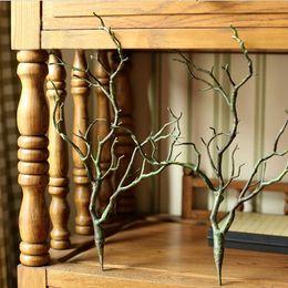 Fleurs séchées branche en plastique artificielle obscurité sorcière bricolage bandeau en bois accessoires cornes faux arbre bifurqué blanc décoration de noël