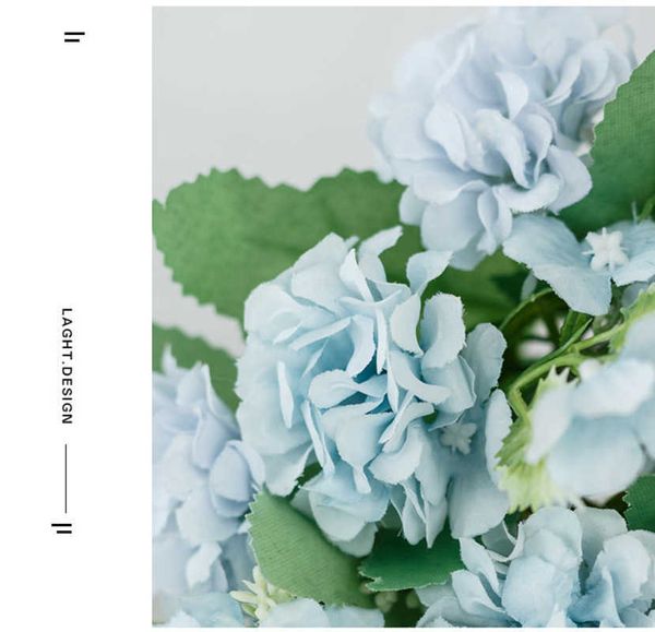Bouquet de fleurs séchées artificielles, bouquet de luxe de haute qualité, décoration de mariage, table de maison, fleur bleu ciel